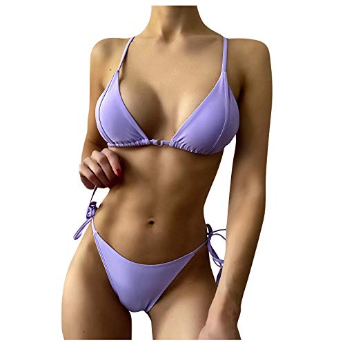 YANFANG Traje de baño de la Moda de Las Mujeres La Personalidad Dividida del jadea el Bikini Atractivo del Vendaje Top de Bikini de Mujer Push up brasileños Playa