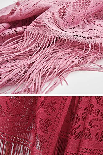 YAOMEI Mujer Bufanda Chales Estolas, Encaje hueco Verano Mantón Estolas Fulares Bufanda Pañuelo bodas nupcial bridemaids Ropa de noche partido (78.7 * 24.8 pulgadas (200cm * 63cm), Blanco)