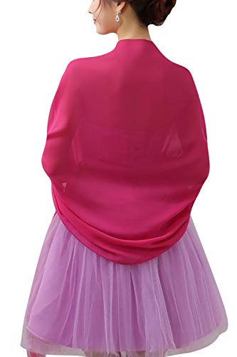 YAOMEI Mujer Bufanda Chales Estolas Gasa, Mujer Mantón Estolas Fulares Bufanda Pañuelo bodas nupcial bridemaids Ropa de noche partido (76.8 * 43.3 pulgadas (195cm * 110cm), Rose)