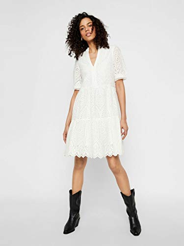 YAS YASHOLI SS Dress S. Vestido, Color Blanco, M para Mujer