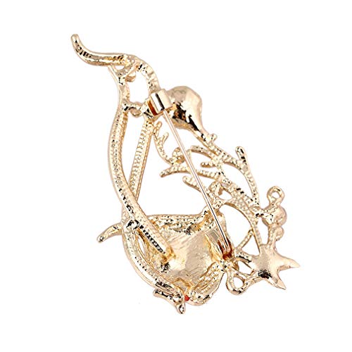 YAZILIND Lujoso Broche alfiler Tropical Peces pedrería pecique de pechugla Mujeres Ropa de Corsage Accesorios de Fiesta joyería