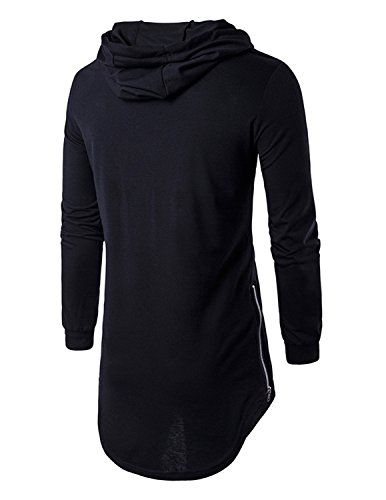 YCHENG Camisetas Largo Sudadera con Capucha Cordón Moda Casual Hippie Hoodie para Hombre