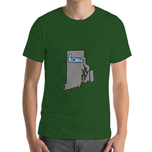 YCNJJB Camiseta de algodón para hombre Mapa de Rhode Island Colorido USA Impreso Tops