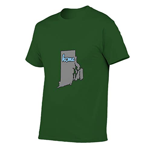 YCNJJB Camiseta de algodón para hombre Mapa de Rhode Island Colorido USA Impreso Tops