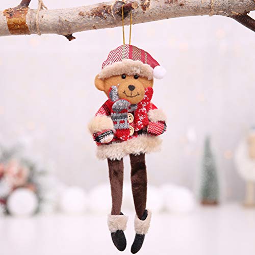 YeahiBaby 4 unids Navidad Adornos de muñecas de Peluche de Pierna Larga con Santa Claus Reno muñeco de Nieve Figura Colgante árbol decoración para Navidad Fiesta de Navidad Suministros