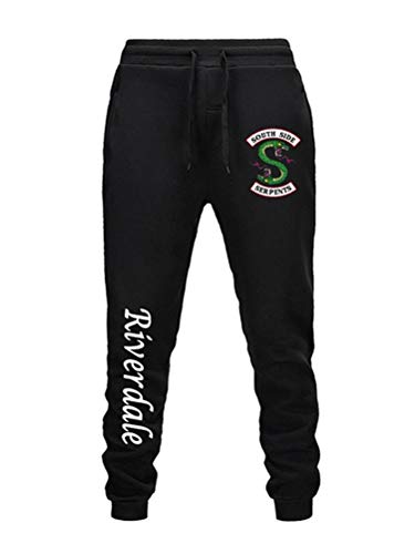 Yesgirl Riverdale Southside Serpents Pantalones De Chándal Estampados para Hombres De Las Mujeres Ocasionales Damas Niñas Deportes Yoga Casual Pantalones Largos A Negro X-Small