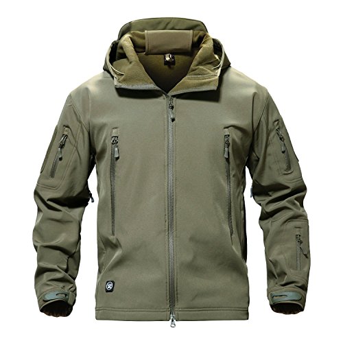 YFNT Impermeable Militar táctica Lucha contra la Chaqueta de Softshell Camping al Aire Libre Caminar Camuflaje Hoodie Coat