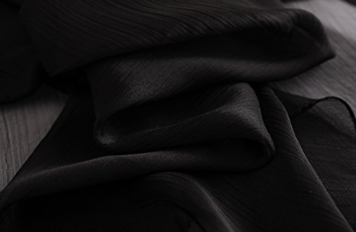 YFZYT Pañuelo de seda Mujer Mantón Bufanda Moda Chals Señoras Elegante Color de Degradado Estolas Fular para Fiesta, Playa, Uso Diario - Negro