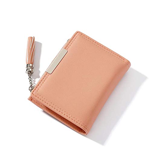 Yhhzw Cartera De PU para Mujer, Monedero Pequeño con Borla, Bolsillo, Simple, Informal, Mini Cartera Femenina, Cartera para Niña, Monedero con Cambio, Tamaño 11,5 × 9 × 2,3 Cm