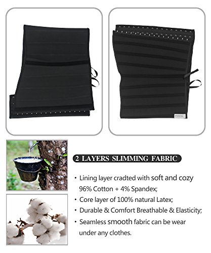 YIANNA Faja Reductora Mujer Largo Torso Waist Trainer Corset Reductor Fajas Colombianas Moldeadoras Lumbar Latex Negro, 110688 Size XL