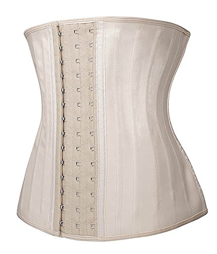 YIANNA Mujer Fajas Reductoras Adelgazante Cómodo Corsé Cintura Entrenador Waist Shaper Corset Reductor con 25 Huesos de Acero Beige,1210 Size M