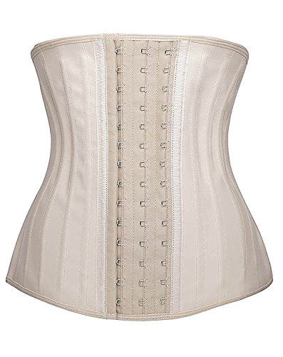 YIANNA Mujer Fajas Reductoras Adelgazante Cómodo Corsé Cintura Entrenador Waist Shaper Corset Reductor con 25 Huesos de Acero Beige,1210 Size M