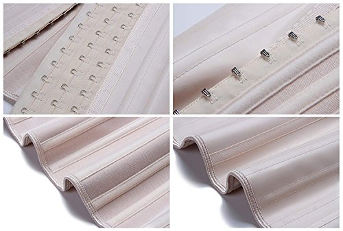 YIANNA Mujer Fajas Reductoras Adelgazante Cómodo Corsé Cintura Entrenador Waist Shaper Corset Reductor con 25 Huesos de Acero Beige,1210 Size M