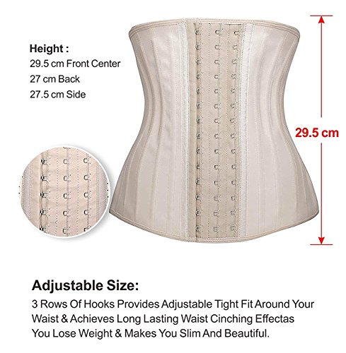 YIANNA Mujer Fajas Reductoras Adelgazante Cómodo Corsé Cintura Entrenador Waist Shaper Corset Reductor with 25 Huesos de Acero,UK- YA1210-Skin-S