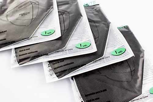 YIDA FFP2 Adult Masken, Einweg, 5 Schichten, Farbe Schwarz (C1)