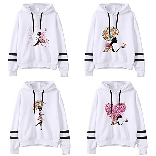 YIKEYO Sudaderas Adolescentes Chicas Tumblr Casual Ropa Mujer Juvenil Invierno 2020 Otoño - Sudadera con Capucha, Estampado de Hada