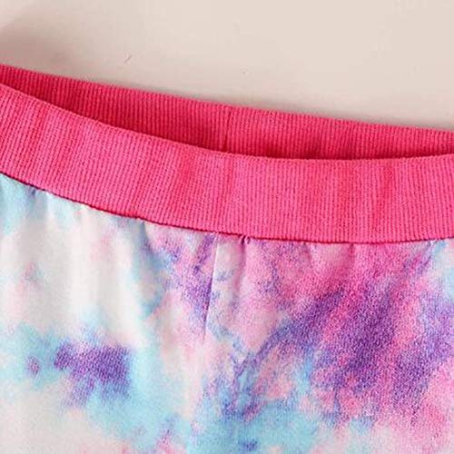 Yiyu Conjunto del Niño del Bebé Trajes De Tie-Dye Estar En Casa Los Pantalones del Pijama Fijado For 2-7Y Chicas 2pcs x (Color : Multi-Colored, Size : 90)