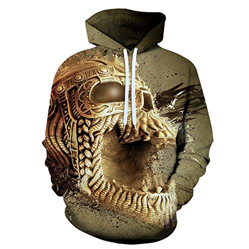 YJDSZD Sudadera con Capucha y Estampado 3D Sudadera con Capucha Chaqueta con Estampado de Colores Harajuku Streetwear Vacation Desert Skull Faraón Crown Pattern Print