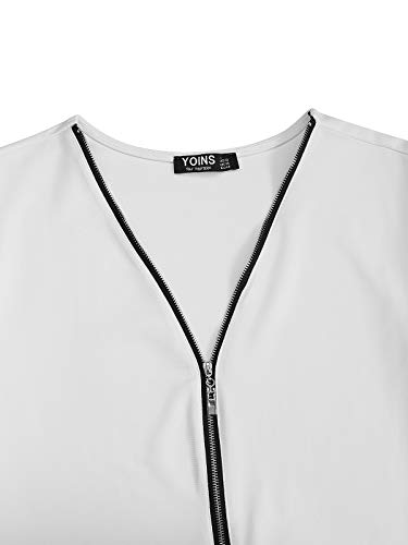 YOINS Blusa de manga ajustable con cuello en V para mujer