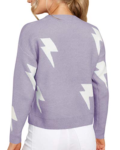 YOINS Jersey de manga larga con bloque de color para mujer, suelto, cuello redondo, suéteres de punto, casual, túnica