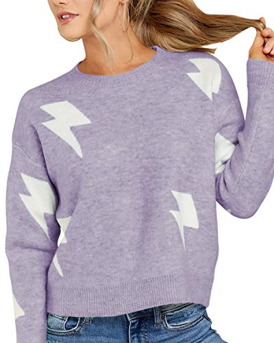 YOINS Jersey de manga larga con bloque de color para mujer, suelto, cuello redondo, suéteres de punto, casual, túnica