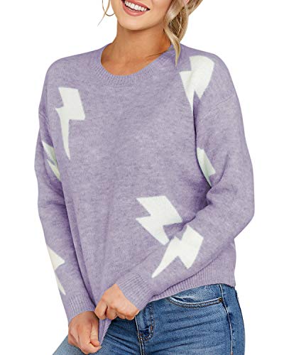 YOINS Jersey de manga larga con bloque de color para mujer, suelto, cuello redondo, suéteres de punto, casual, túnica