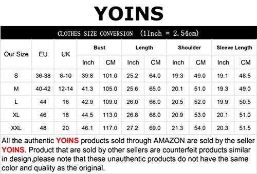 YOINS - Jersey de punto para mujer de manga larga, sin hombros, escote en V Color blanco. L