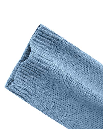 YOINS Jersey Punto Mujer Invierno Suéter Cuello en V Jerséis Manga Larga Camiseta Basico Suelto Cruzado Jerseys Camisa Tops Pull-Over Suéter Mujer Primavera Otoño Cielo Azul-Nuevo L