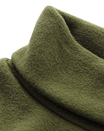YOINS Poncho de Punto de Mujeres Elegantes Suéter Capa para Invierno Cálido Pullover de Cuello Alto Asimétrico Verde XXL