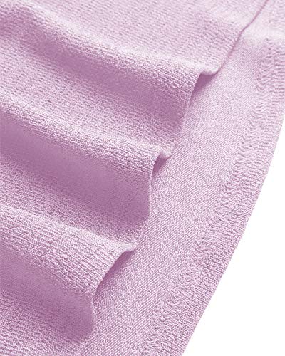 YOINS Suéter Punto Mujer Invierno Jersey Cuello en V Camiseta Manga Larga Jerséis Basico Suelto Jerseys Camisa Mujer Primavera Otoño A-Violeta Claro L