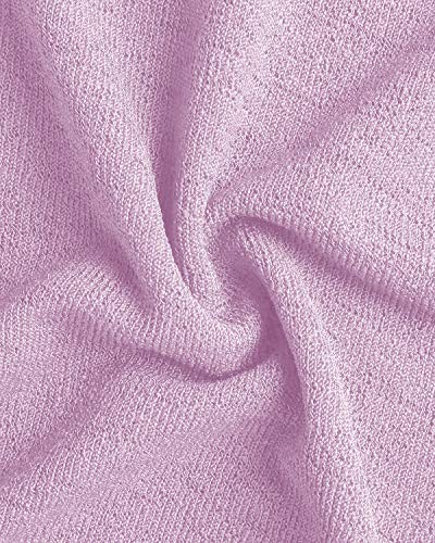 YOINS Suéter Punto Mujer Invierno Jersey Cuello en V Camiseta Manga Larga Jerséis Basico Suelto Jerseys Camisa Mujer Primavera Otoño A-Violeta Claro L