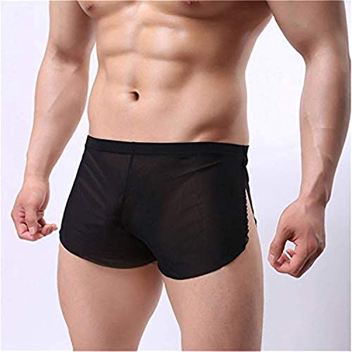 Yomie Hombres Ropa Interior Ultrafina Calzoncillos De Malla Transpirable Transparente Calzoncillos Elástica Sin Costuras Boxer Shorts