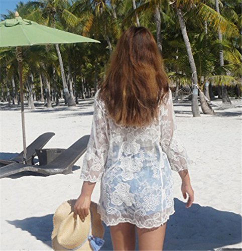Yomie Mujeres De Gasa Floral Bikini Cover Up Cardigan Kaftan Beachwear