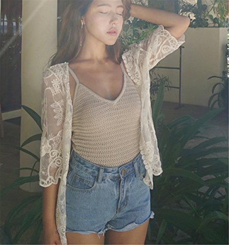 Yomie Mujeres De Gasa Floral Bikini Cover Up Cardigan Kaftan Beachwear