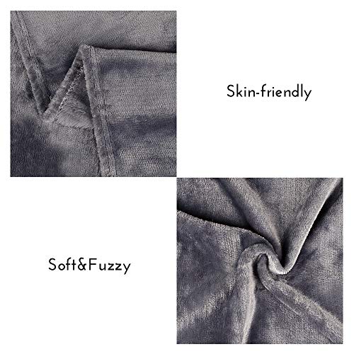 Yoofoss Manta de Forro Polar de Edredón Gris a Cuadros de 150x200cm Cama y Manta Cálida Gris Oscuro para Todas Las Estaciones en Microfibra Suave