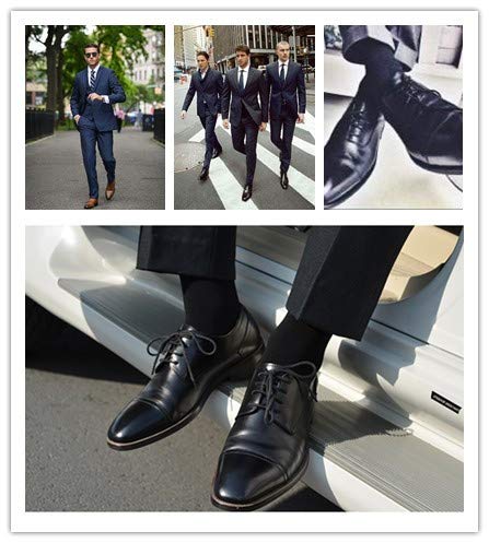 YOUCHAN calcetines hombre algodon negros 10 Pares Ejecutivos Negros de Algodón Transpirables Uso Diario-Negro-4750