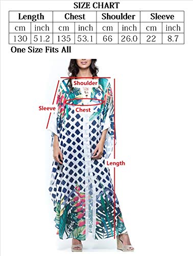 YouKD Vestido de Algodón de Encaje para Mujer Túnica Floral Boho Kimono Suelto Bikini de Playa Vestidos Cover Up Dress