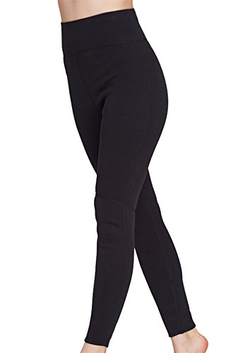 YouNaiJia Pantalones de neopreno para mujer, 2 mm, para entrenamiento, natación, surf, canoa, buceo - negro - X-Large