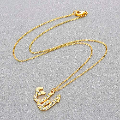 YOUZYHG co.,ltd Alá islámico pequeño Collar árabe musulmán joyería Religiosa Nombre Dios árabe Kuran Colgante Collar fe