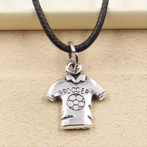 YOUZYHG co.,ltd Collar Colgante Jerseys Jersey Collar Cuello Torre Cordón de Cuero Negro Cordón Joyería Hecha a Mano