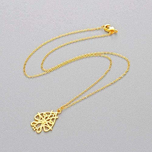 YOUZYHG co.,ltd Collar, Collar, musulmán, Mohammad, joyería de Oro, Gargantilla de Boda islámica, Nombre de caligrafía, Collar de Filigrana para Mujeres, Hombres, Collar de Regalo