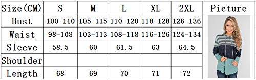 YPSMCYL Sudadera con Capucha De Manga Larga para Mujer Jersey A Rayas De Color Block Sudadera con Capucha Básica Sudadera Casual para Mujer,H-M