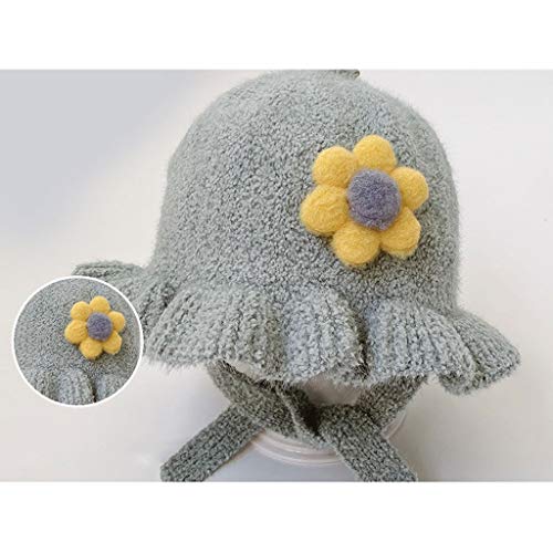 YQQMC Bebés de Sombrero de Punto de Invierno niño Infantil Earflap niñas Sombrero Caliente, ala Diseño Pétalo Gorra de Esquiar (Color : Orange, Size : 10-30 Months)