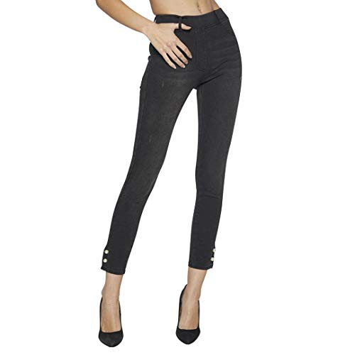 YSABEL MORA - Jegging Fantasia Push UP Mujer Color: Negro Jeans Talla: Large
