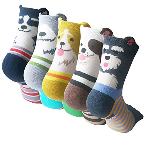 YSense 4 o 5 Pares Calcetines Originales Mujer, Calcetines Algodon Estampados Animales Regalos Para Mujer y Niña