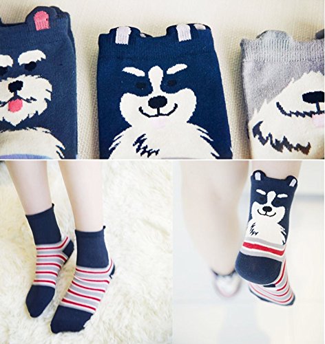 YSense 4 o 5 Pares Calcetines Originales Mujer, Calcetines Algodon Estampados Animales Regalos Para Mujer y Niña