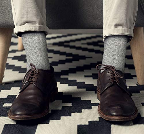 YSense 6pares Calcetines Hombre Lana Merino Antideslizantes Calcetines Gruesos Cálidos para Invierno Ocasionales Calcetines de senderismo premium transpirables,para Hombres Mujeres (Gris 6)