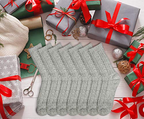 YSense 6pares Calcetines Hombre Lana Merino Antideslizantes Calcetines Gruesos Cálidos para Invierno Ocasionales Calcetines de senderismo premium transpirables,para Hombres Mujeres (Gris 6)