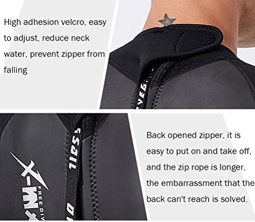 YuanDian Hombre Mujer Invierno 3mm Trajes De Neopreno Buceo Elastic Termica Manga Larga Una Pieza Submarinismo Traje De Buzo Surf Natacion Triathlon Snorkel Mono Traje De Buzo Mujer Negro M