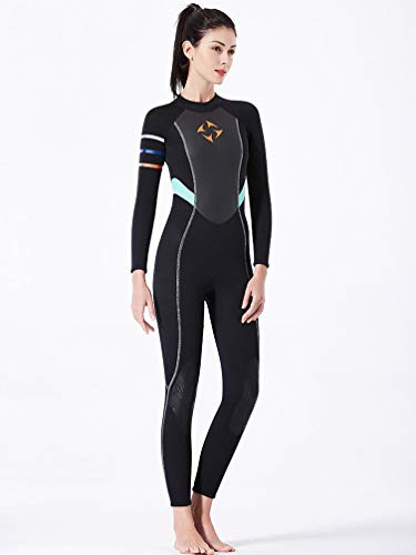 YuanDian Mujer 3mm Trajes De Neopreno Buceo Mono Stretch Espesar Cálido Submarinismo Traje De Buzo Una Pieza Surf Natacion Triathlon Snorkel Deportes Acuáticos Mono Ropa Buceo Negro S